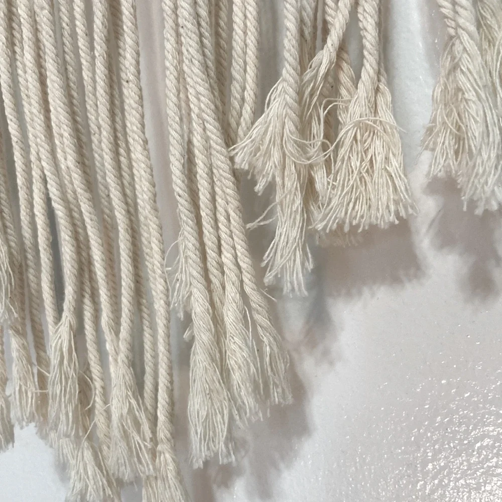 MACRAME Dreamcatcher Wall Hanging Decor Metal Ring Bead Accent 28 x 10 inches